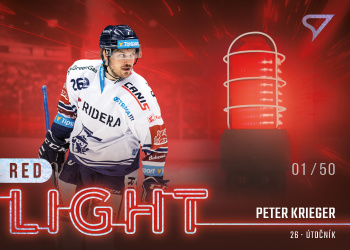 Peter Krieger Vitkovice Tipsport ELH 2022/23 SportZoo 2. serie Red Light /50 #RL-20
